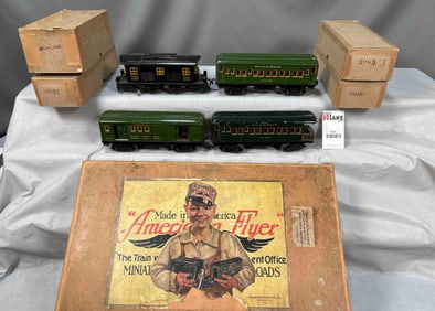 American Flyer O Gauge Set 1302 with Original Boxes & Set Box