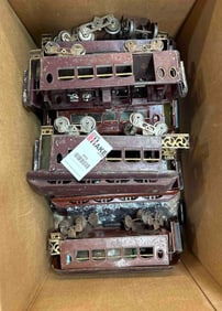 Box Lot of Eleven Prewar Standard Gauge 180, 181 Style Passenger Cars Original Paint