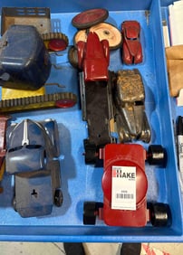 Large Lot of Pressed Steel Trucks, Cranes, Autos