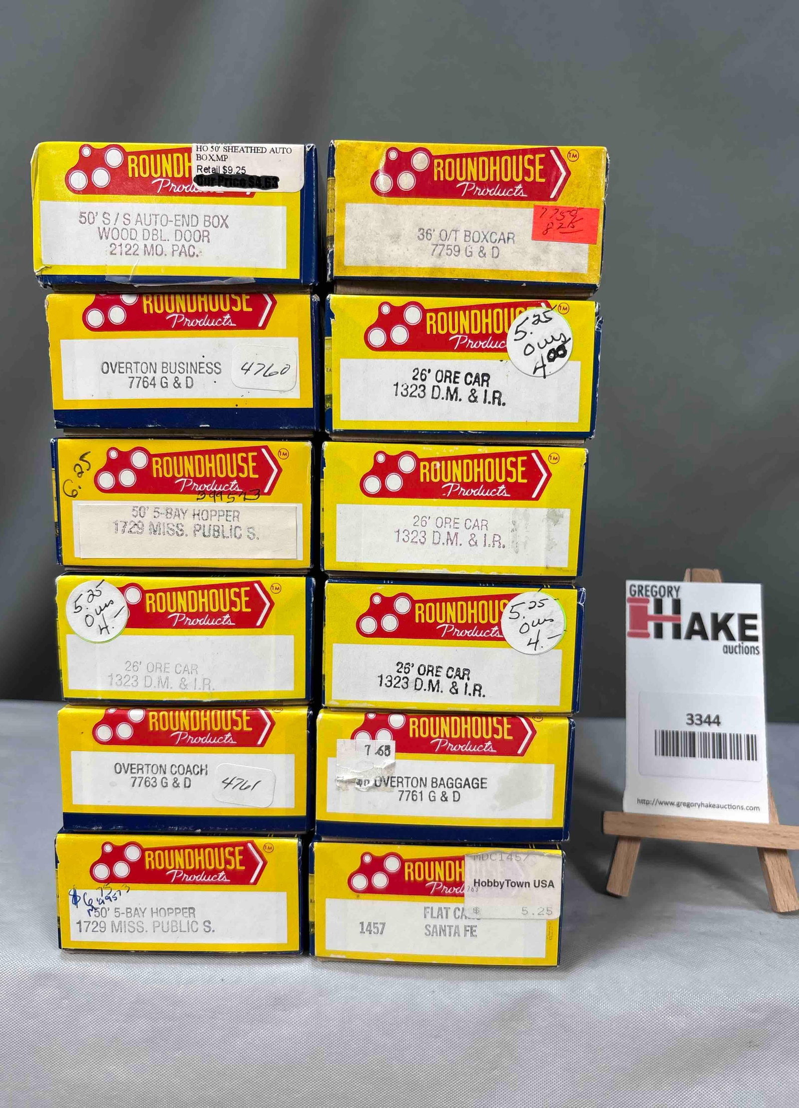 Group of 12 Roundhouse Trains: Group of 12 assorted Roundhouse trains w/boxes. See photos for details. Size 8x10x7