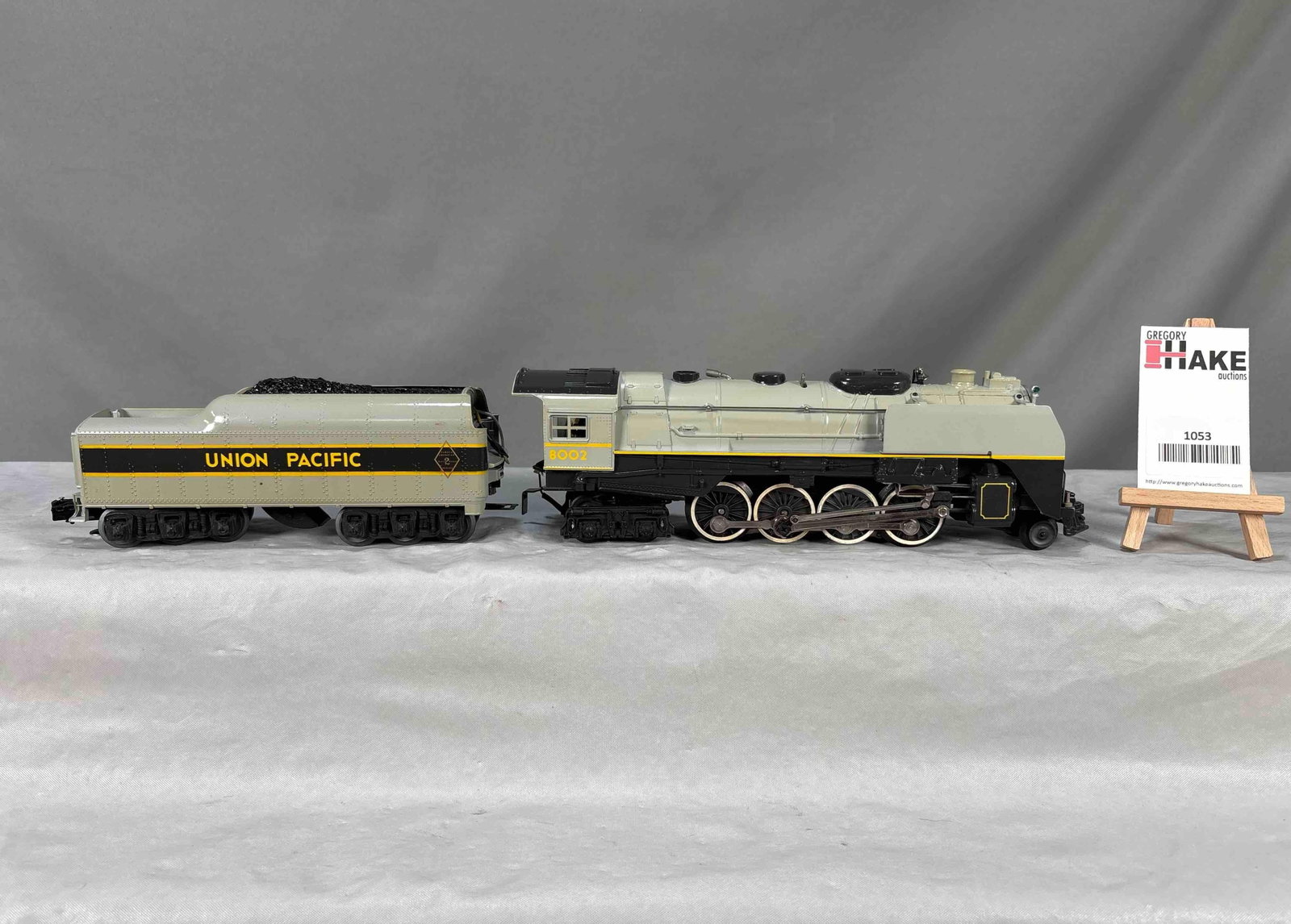 Lionel MPC vintage UP Greyhound Berkshire: MPC Berkshire 2-8-4 Locomotive and tender in UP?s Greyhound livery. C7 condition with OB SKU 6-08002