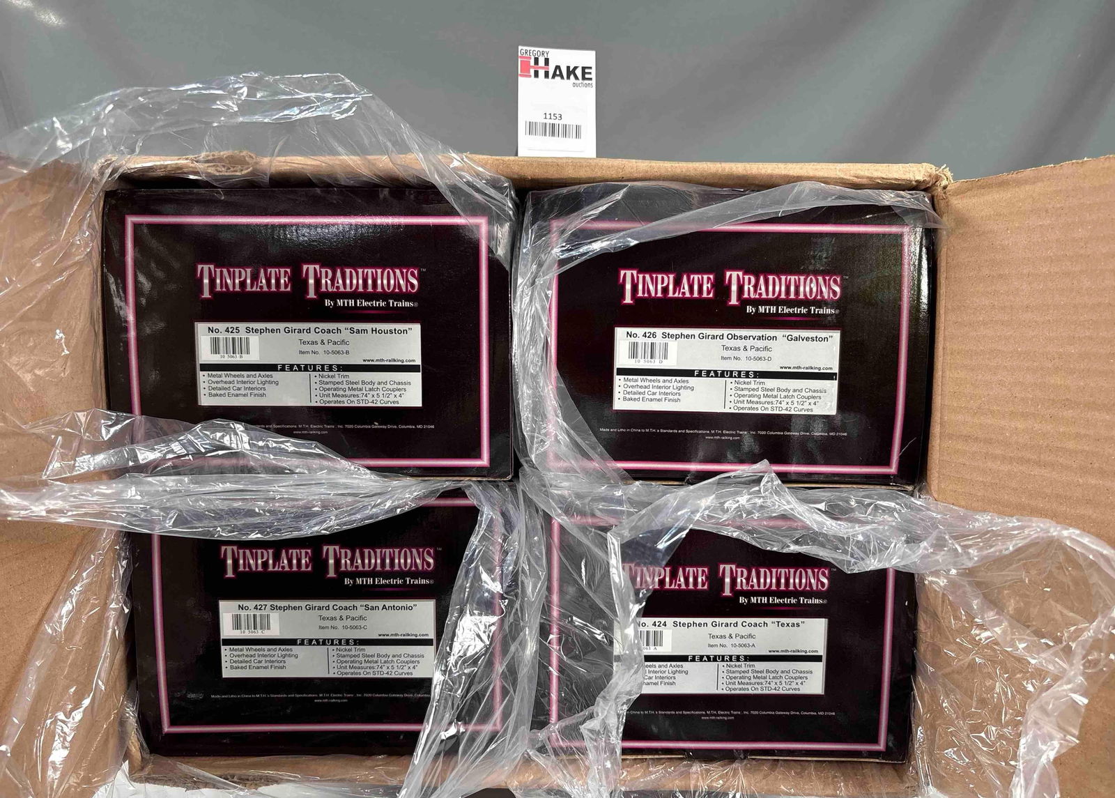 MTH 10-5063 T&P 4-Car Stephen Girard Standard Gauge Set (1 of 7)