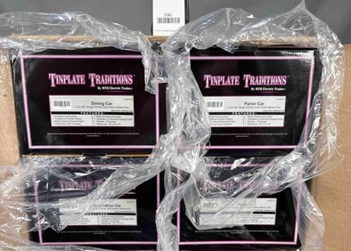 MTH 10-5011 Standard Gauge 4 Car Dark Green w/ Brass Trim 418 Passenger Set