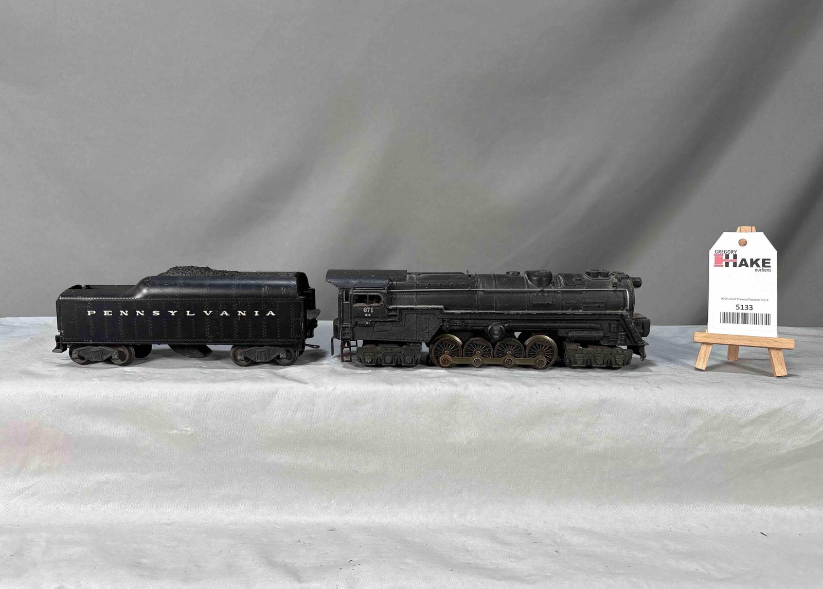 Lionel Postwar 671 RR Korean War Turbine Locomotive w/Tender: Lionel Postwar 671 RR Korean War Turbine Locomotive w/Tender, C6/C7. Size 12x6x4