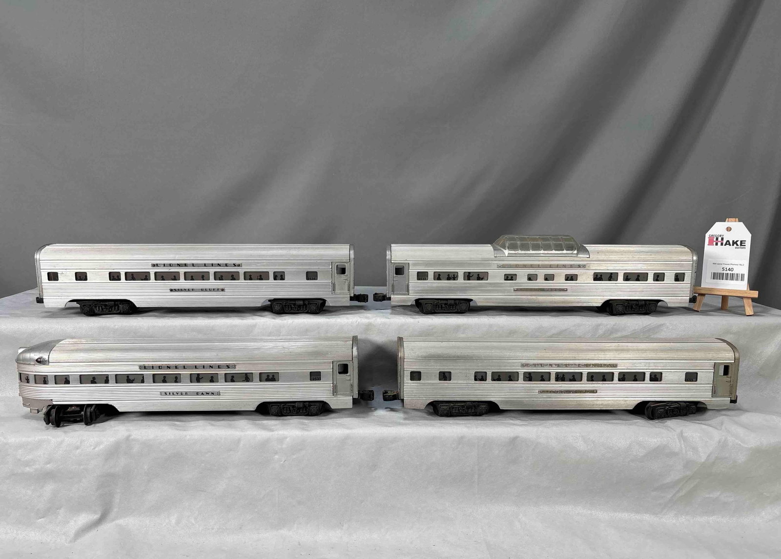 Lionel Postwar 2531, -32, -33, & 34 Extruded Aluminum Passenger Cars: Lionel Postwar 2531, -32, -33, & 34 Extruded Aluminum Passenger Cars, lower C7. Size 17x12x4