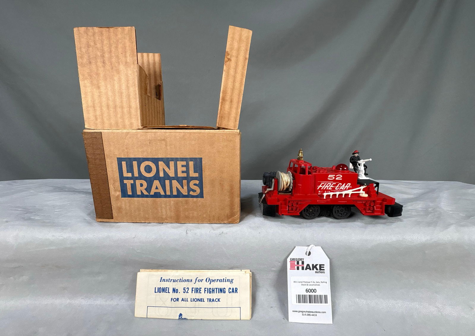 Lionel Postwar 52 Fire Car w/ OB