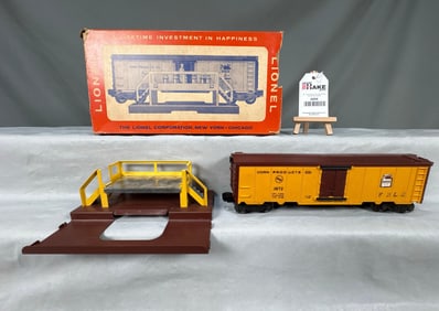 Lionel Postwar 3672 Operating Bosco Car & Platform w/OB