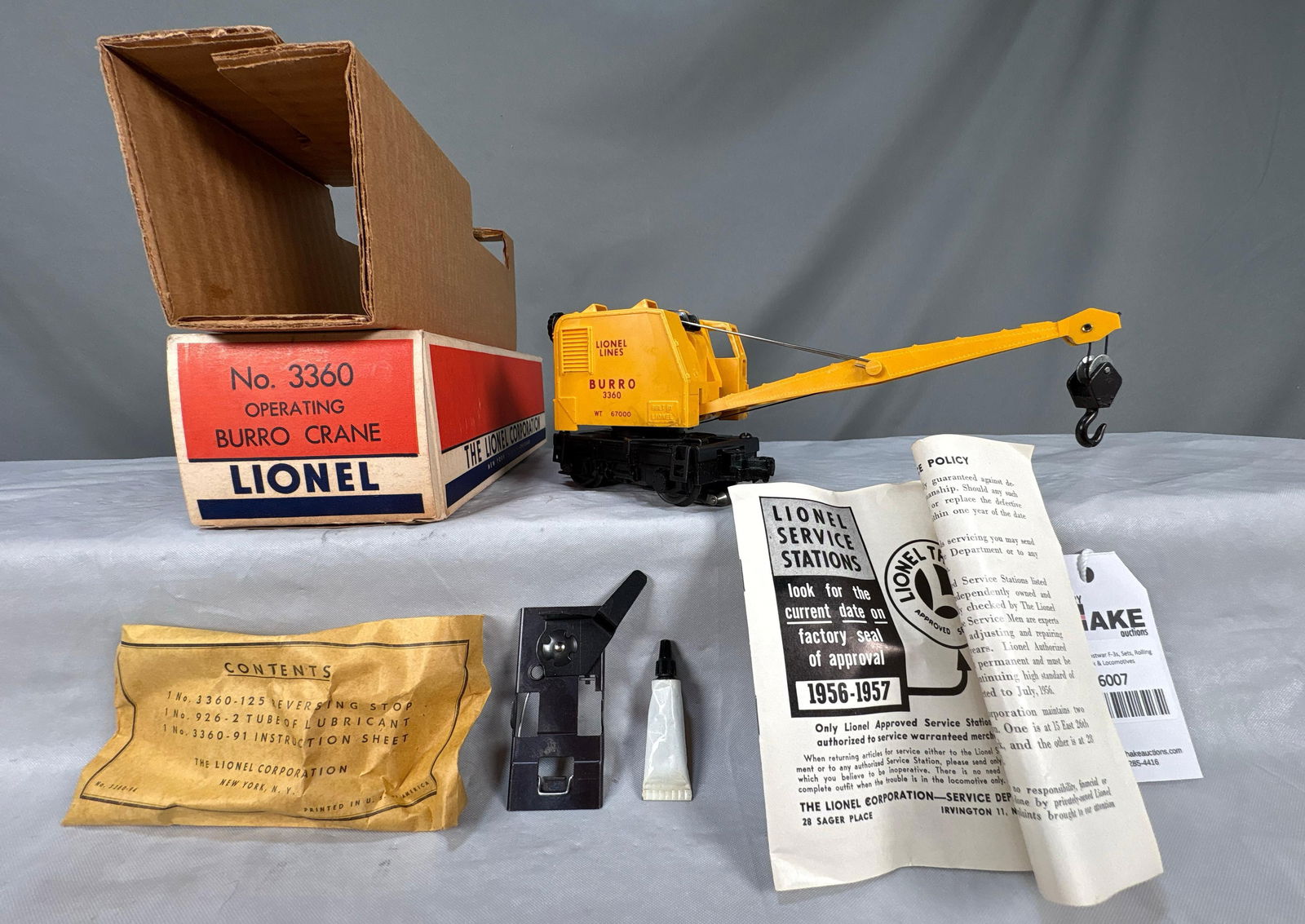 Lionel Postwar 3360 Burro Crane w/OB (1 of 7)