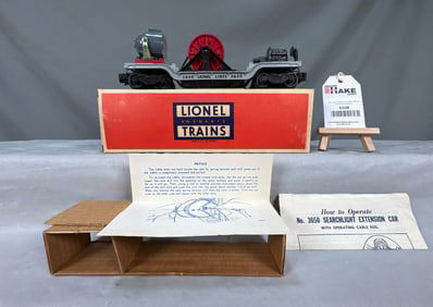 Mint Unrun Lionel Postwar 3650 Search Light Extension Car w/OB