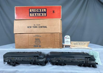 Lionel Postwar 2354 New York Central AA Diesel F3 Locomotives w/OBs & Master Carton