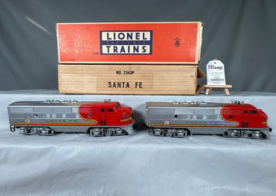 Lionel Postwar 2343 AA F3 Santa Fe Diesel Locomotives w/OBs