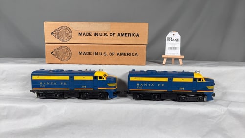 Lionel Postwar 204 Santa Fe Alco AA Diesel Locomotives w/OBs
