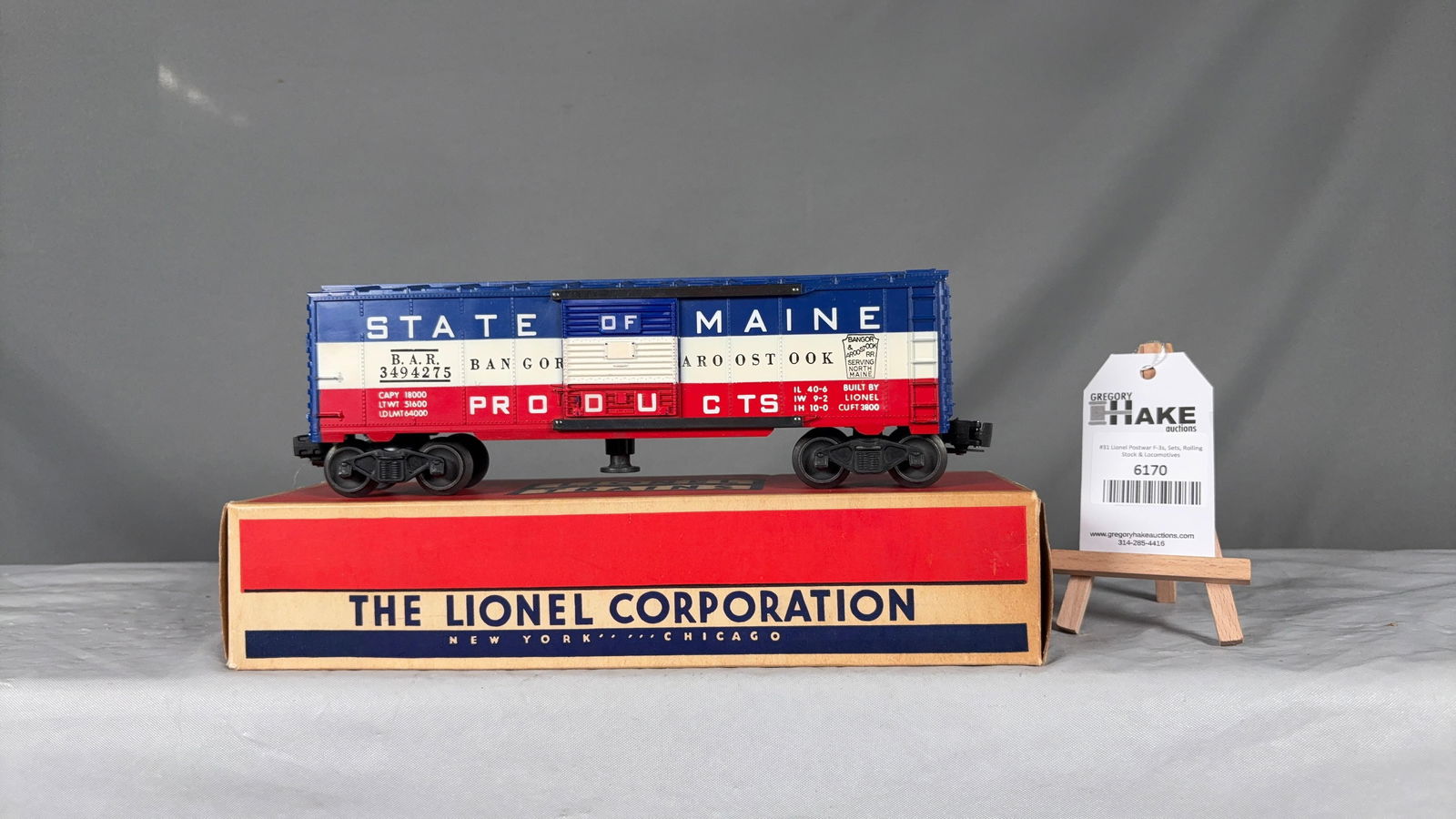 Lionel MINT Postwar 3494-275 State of Maine Operating Box Car w/OB (1 of 6)