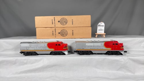 Lionel Postwar 2383 AA Santa Fe Diesel F3 Locomotives w/OBs