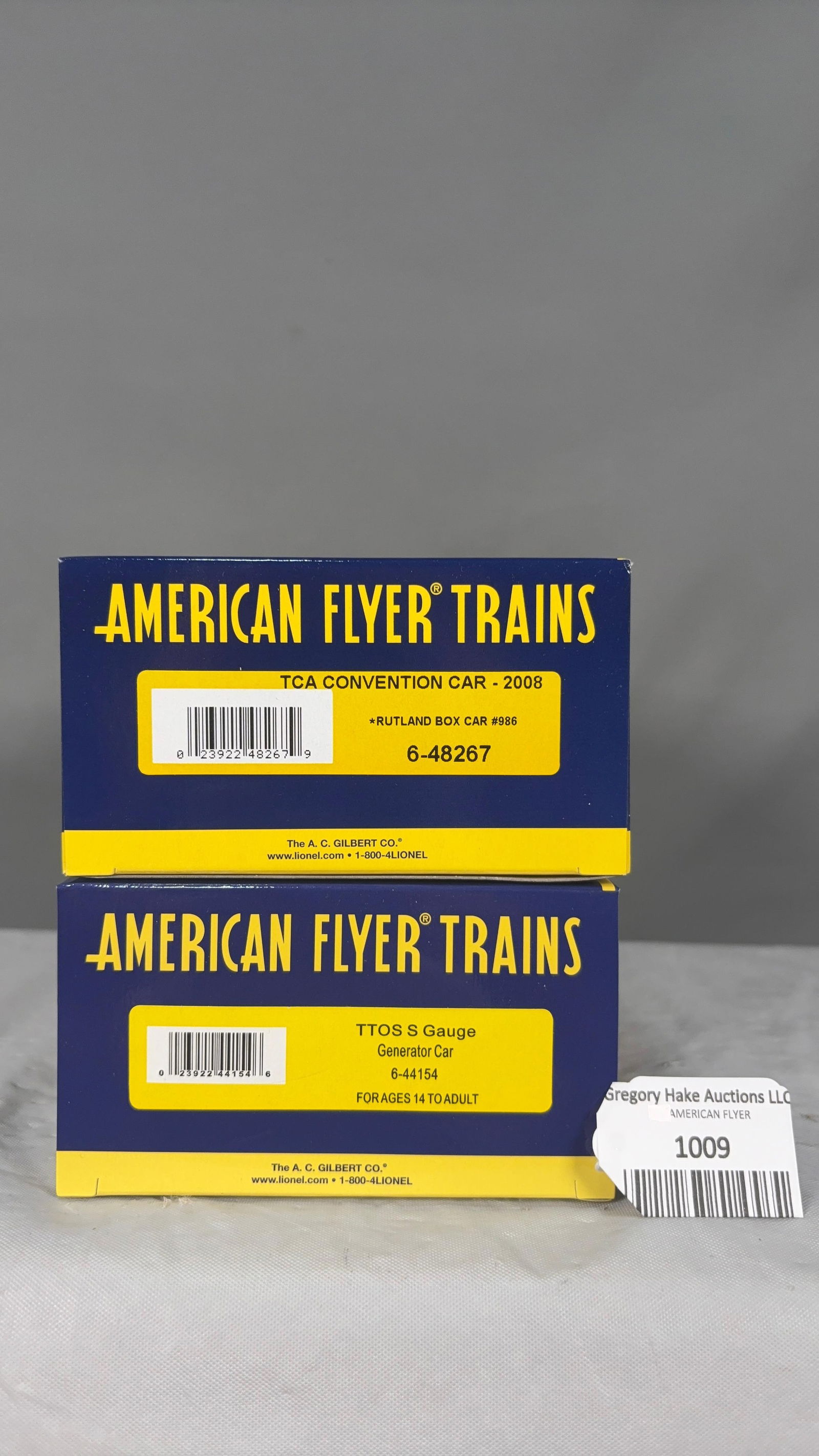 Lot of 2 American Flyer Freight Cars; 6-48267 Rutland Boxcar and 6-44154 TTOS Generator Car w/obs - 2