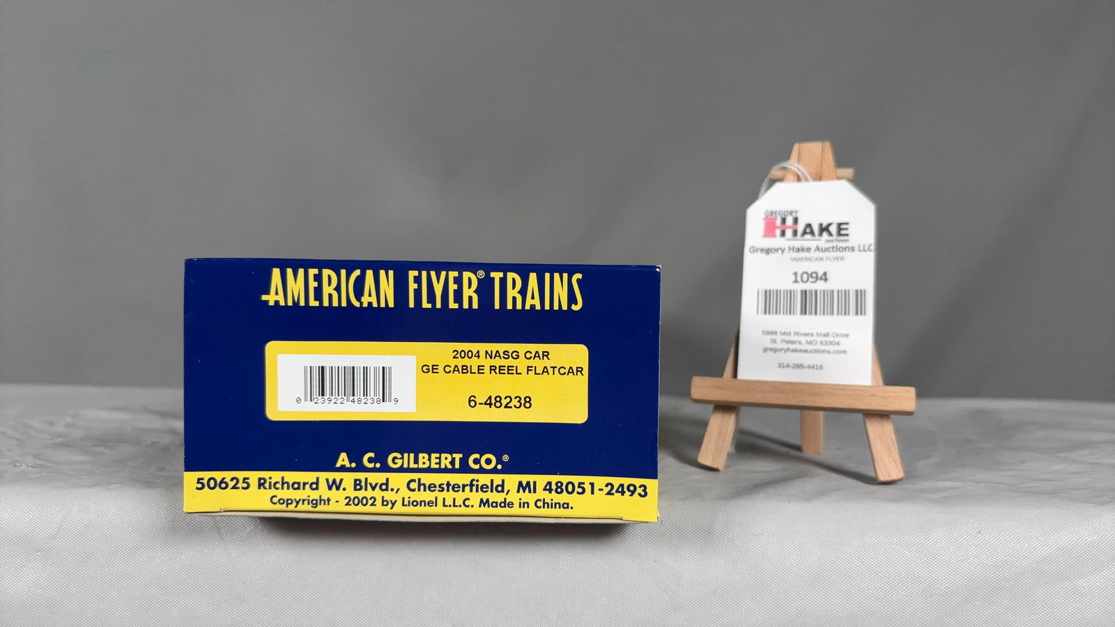 American Flyer 6-48238 2004 NASG Car GE Cable Reel Flatcar w/ OB: American Flyer 6-48238 2004 NASG Car GE Cable Reel Flatcar w/OBs.�C9 See photos for details.Size15x6x3