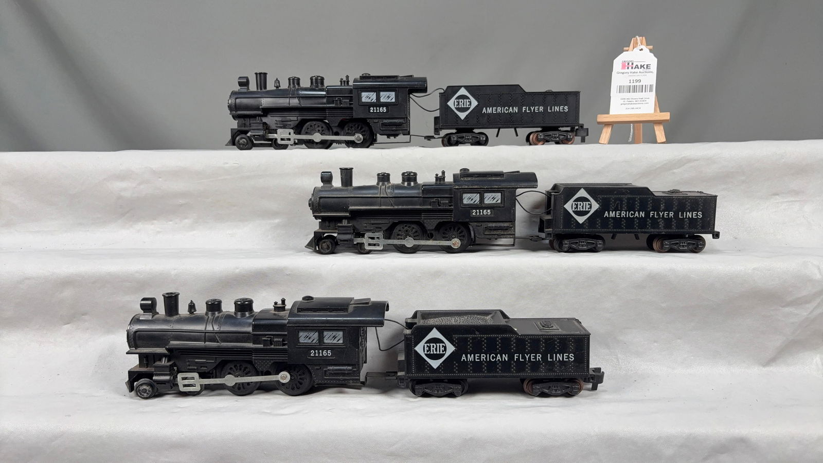 3 American Flyer Postwar 21165 Steam Loco's and Tenders - 2