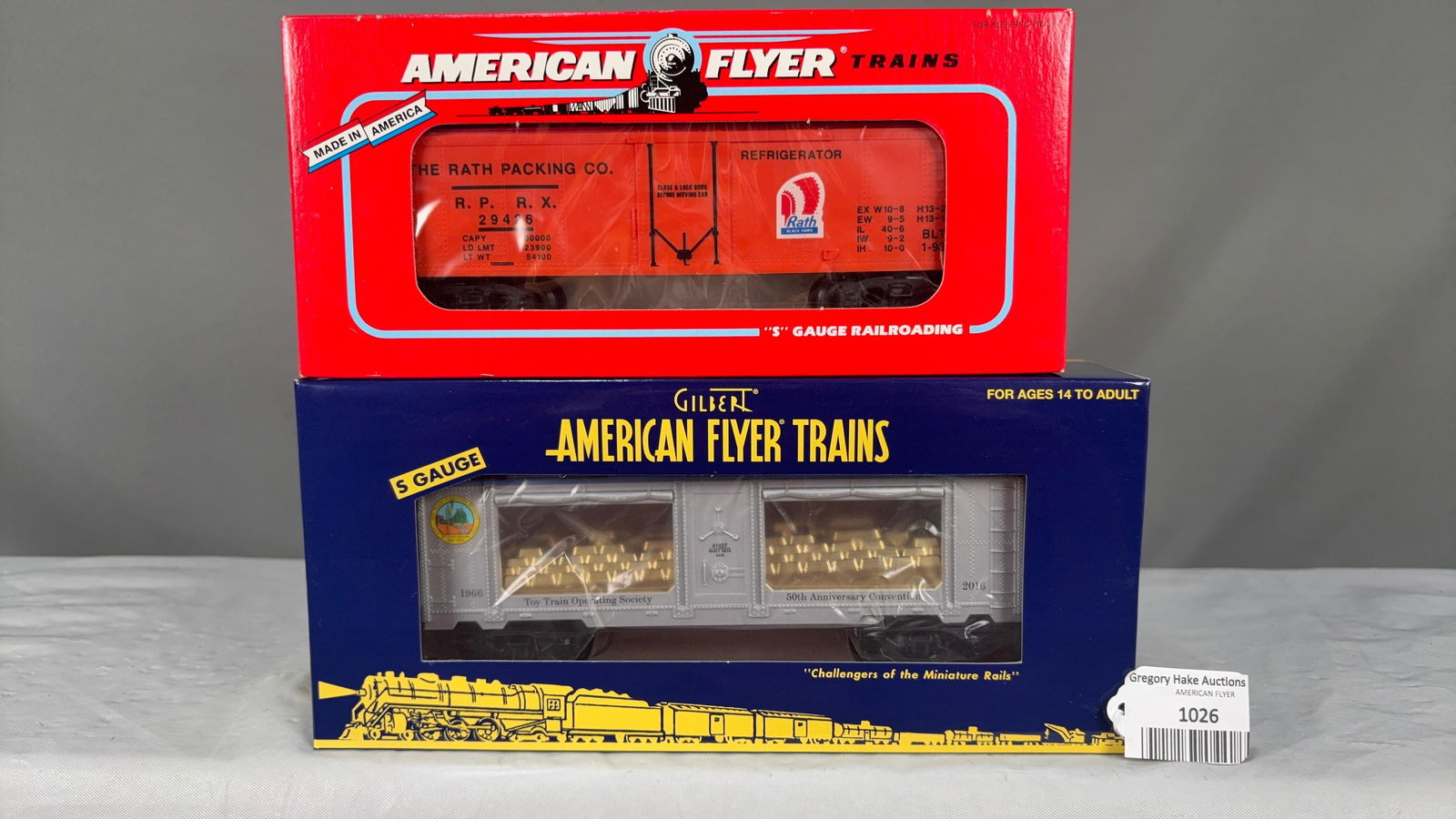 American Flyer 48317 Rath Packing Refrigerator Car & 41027 TTOS 2016 50th Anniversary Mint Car w/obs (1 of 2)