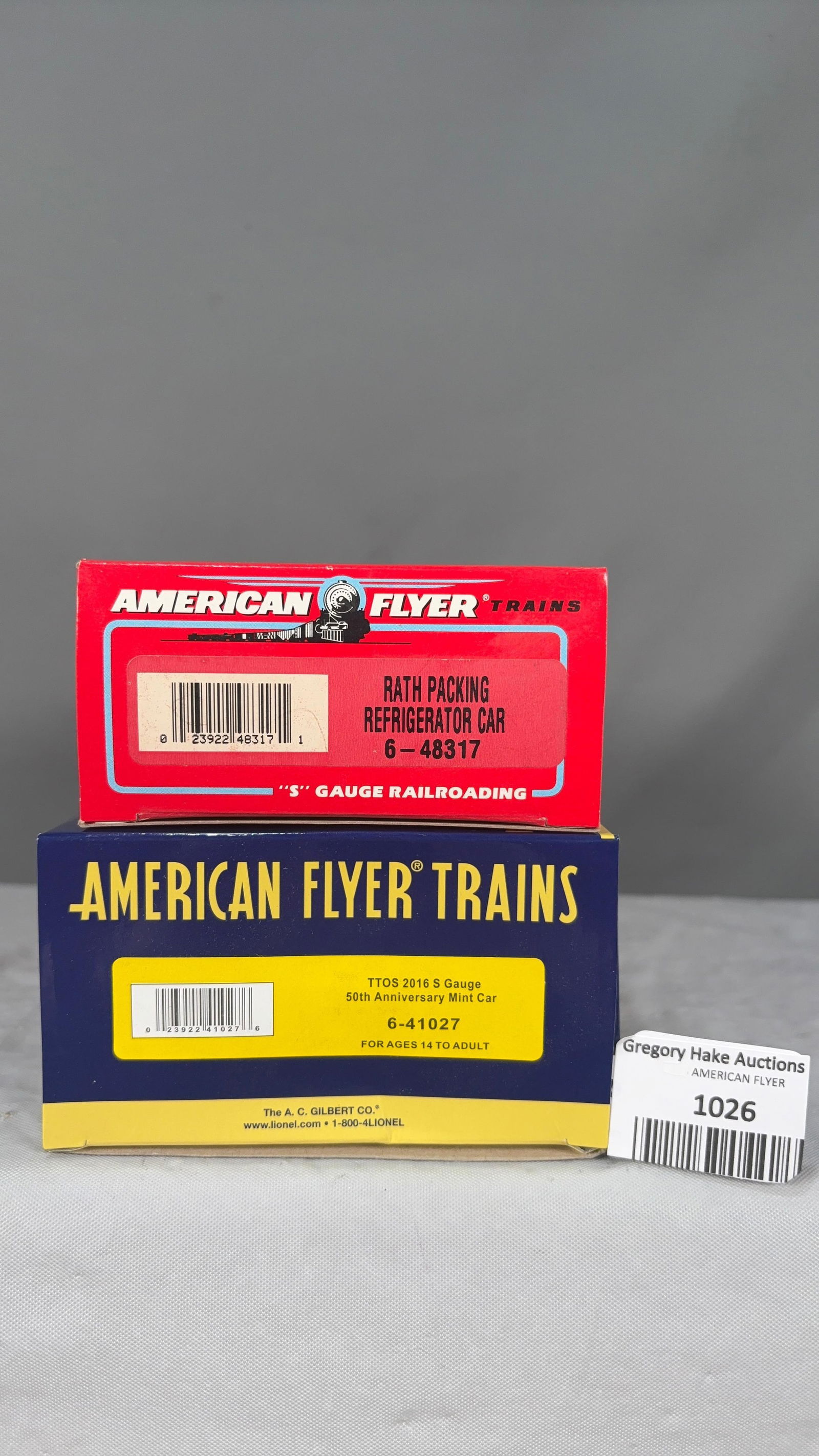 American Flyer 48317 Rath Packing Refrigerator Car & 41027 TTOS 2016 50th Anniversary Mint Car w/obs - 2