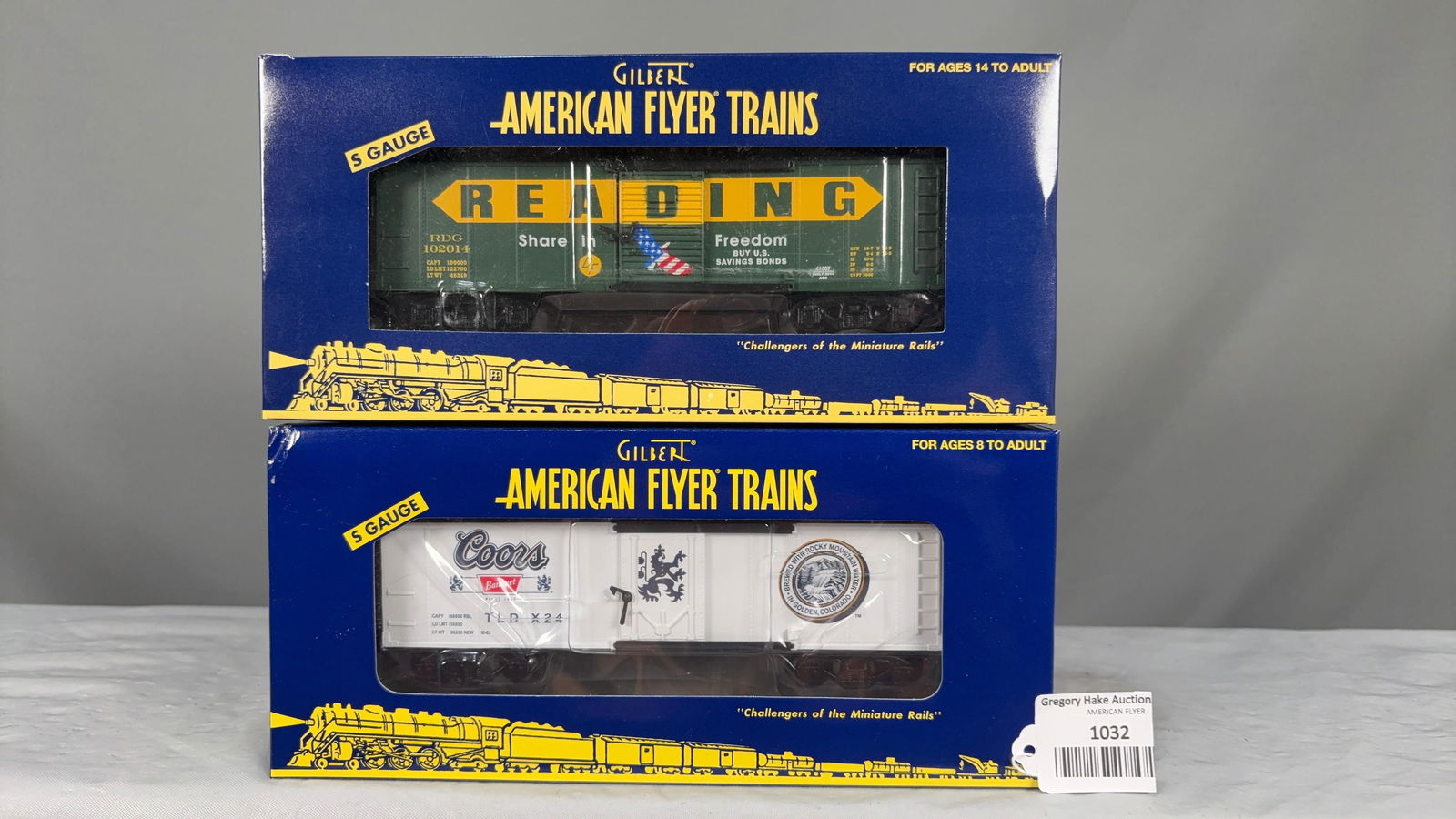 American Flyer TCA 2014 Reading Boxcar #41007 and 2007 Coors Brewing Reefer #48253 w/obs: American Flyer TCA 2014 Reading Savings Bonds Boxcar� #41007 and 2007 Rocky Mountain Division TCA Coors Brewing Company Reefer 48253 w/obs.� C9 See photos for details.Size11x5x5