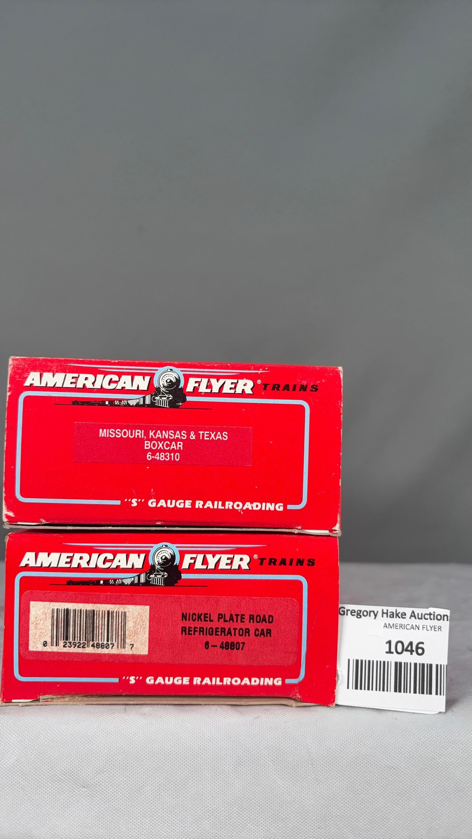 American Flyer MKT 48310 Boxcar and Nickel Plate Road 48807 Refrigerator Car w/obs - 2