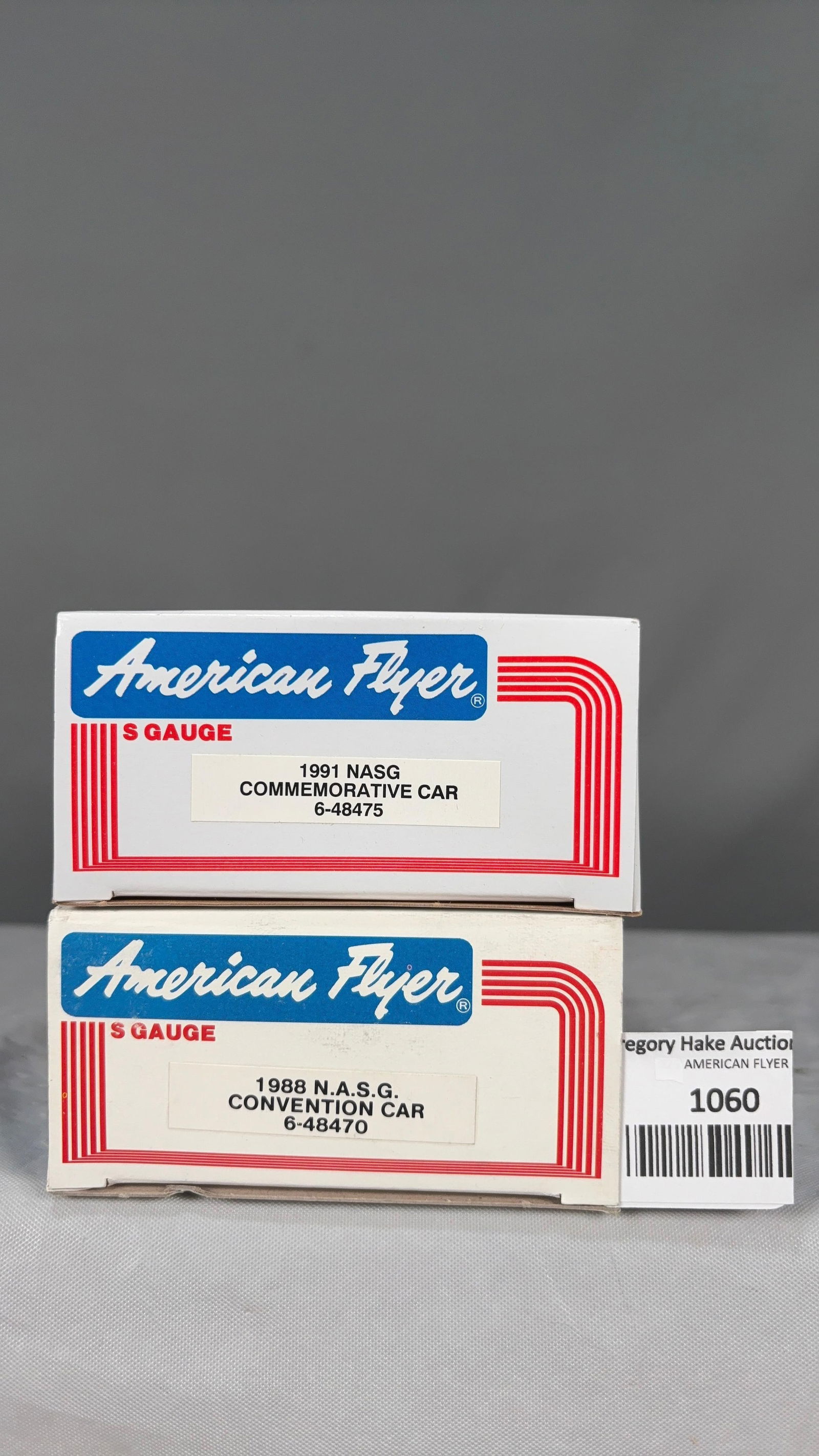 American Flyer 1988 NASG Convention Car 48470 and 1991 NASG Commemorative Car 48475 w/obs - 2