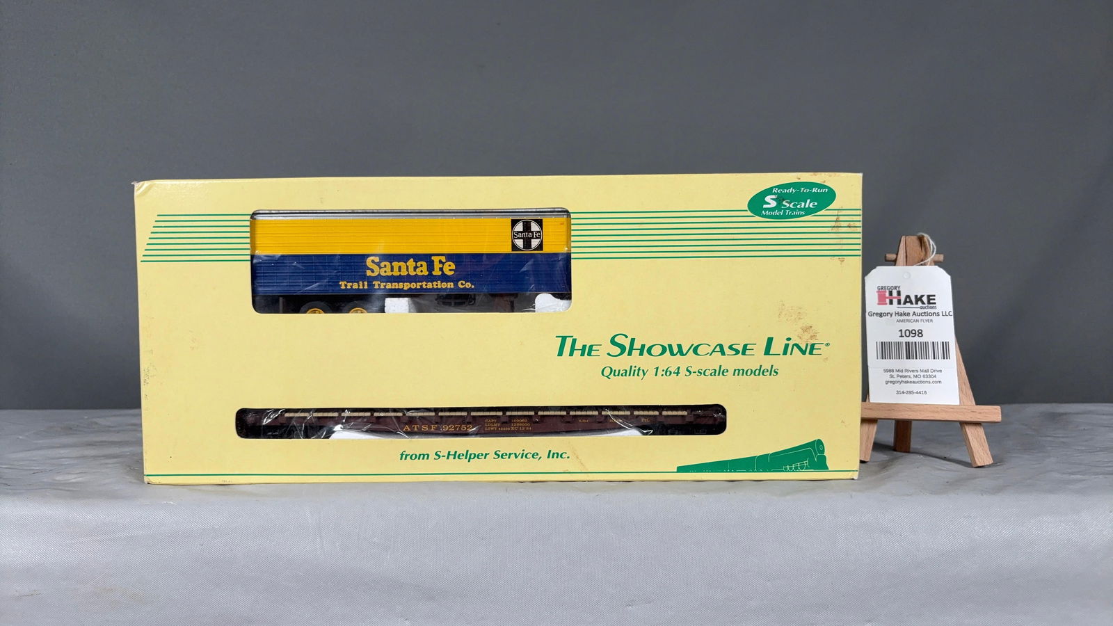 S Scale The Showcase Line #00300-7 Santa Fe Flat Car & Trailer w/ OB - 2