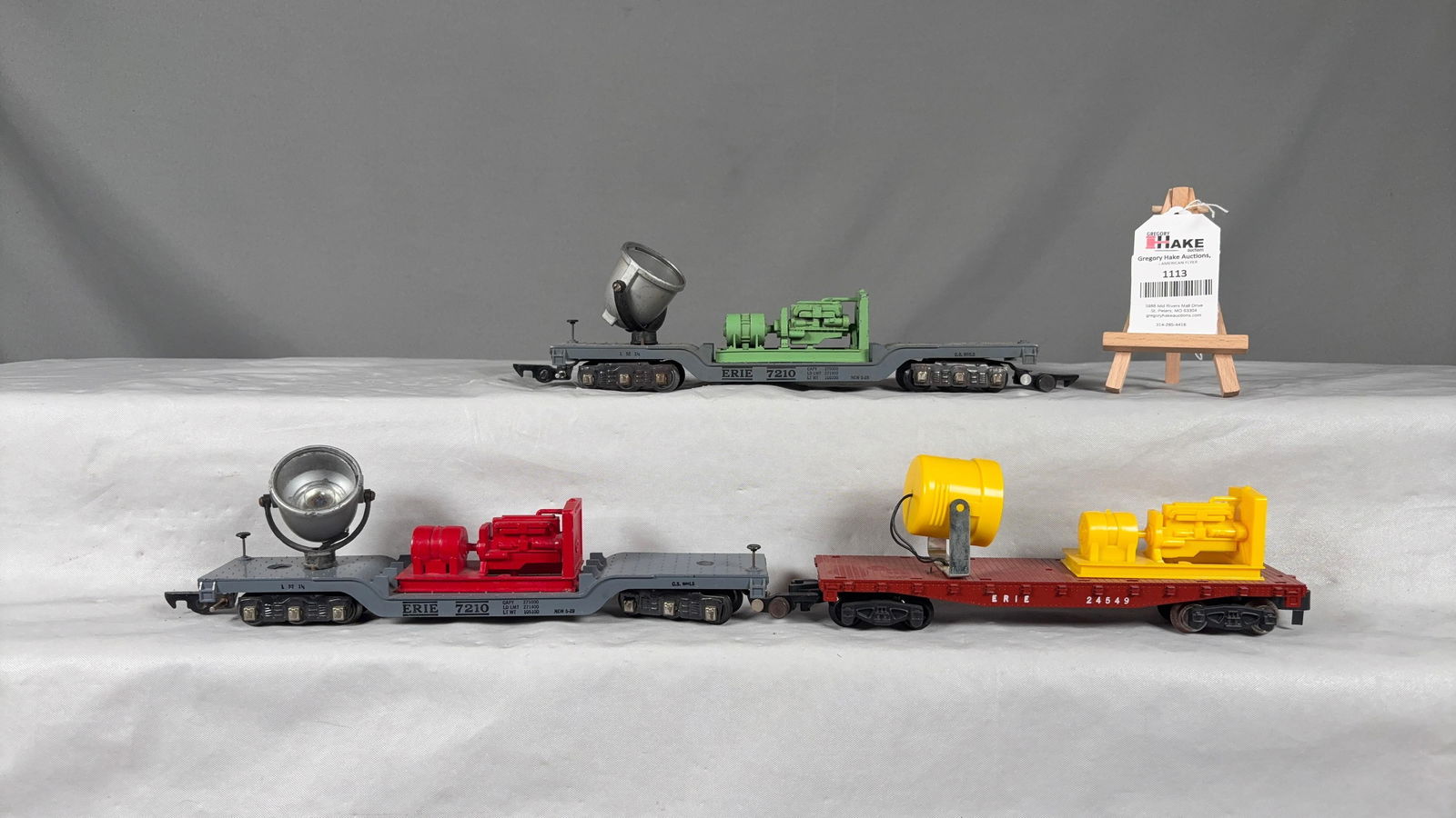 3 American Flyer Postwar Searchlight Cars - 2