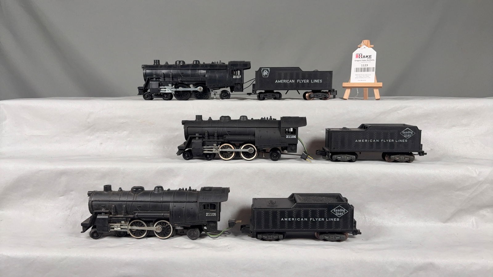 3 American Flyer Postwar Locomotives & Tenders 21105, 21106, 21107 - 2