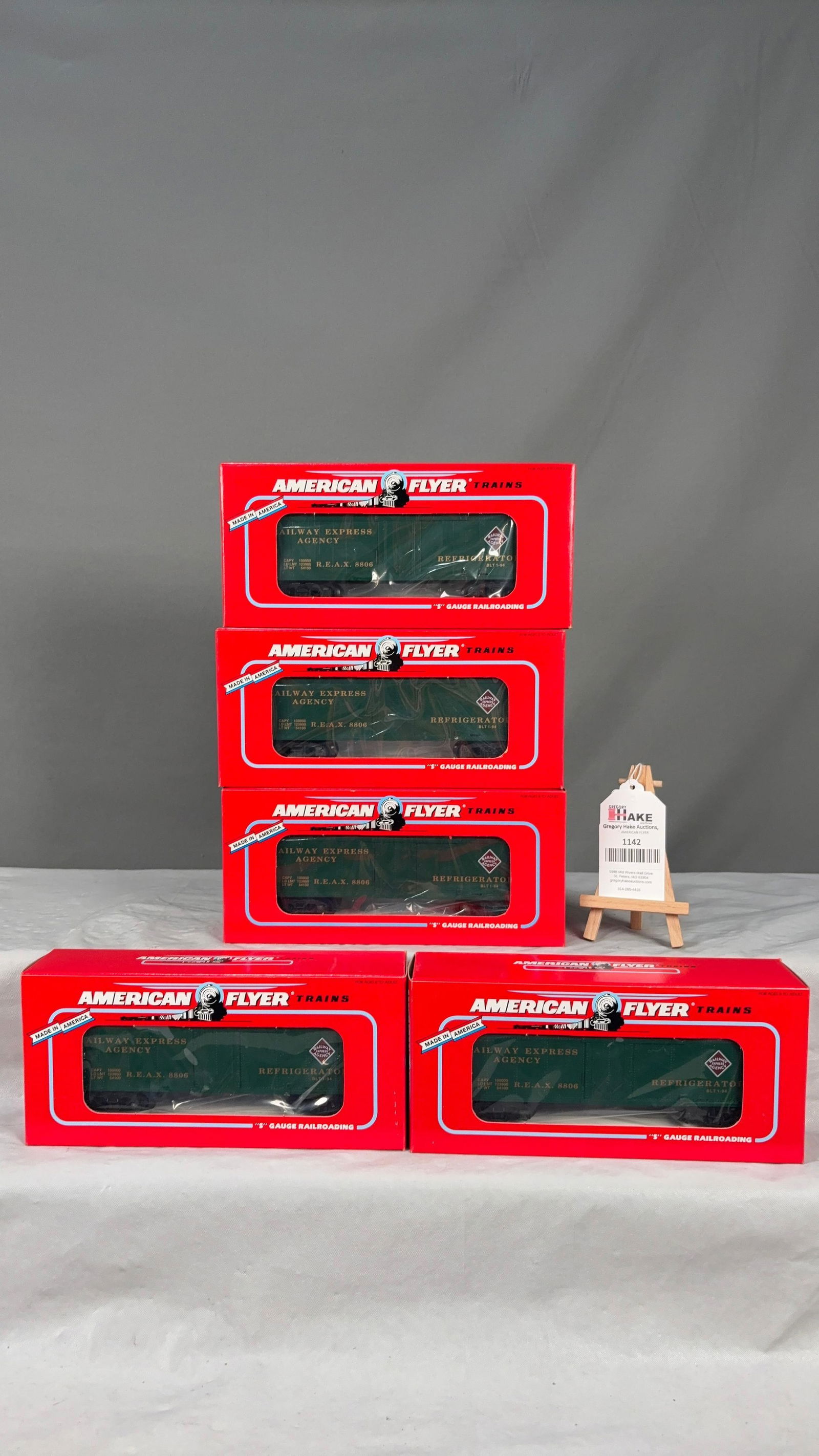 American Flyer 6-48806 Railway Express Agency Refrigerator Cars Set of 5 Cars w/ OB - 2
