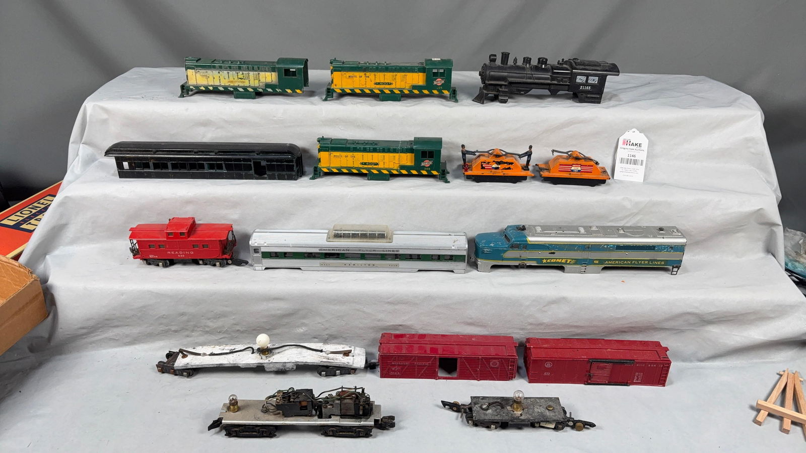 Large Group of American Flyer, Handcars, Freight cars, & Hand Car Shells - 2