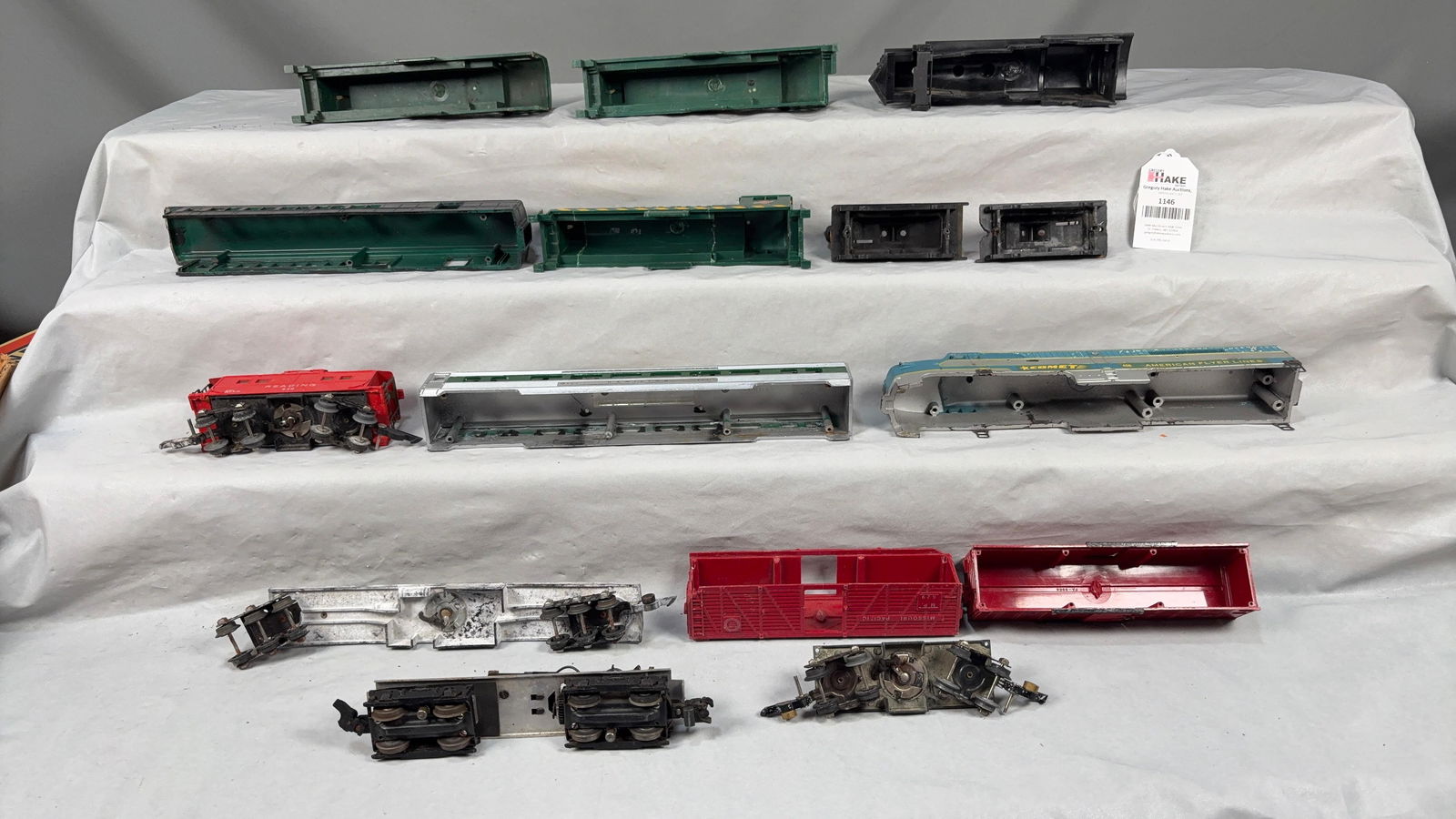 Large Group of American Flyer, Handcars, Freight cars, & Hand Car Shells - 4