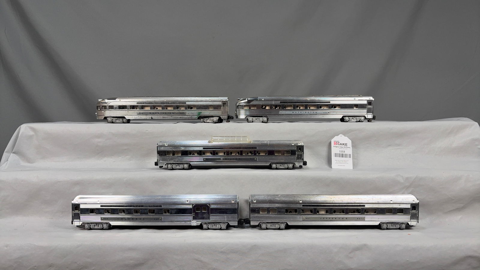 5 American Flyer Postwar Chrome Passenger Cars - 2