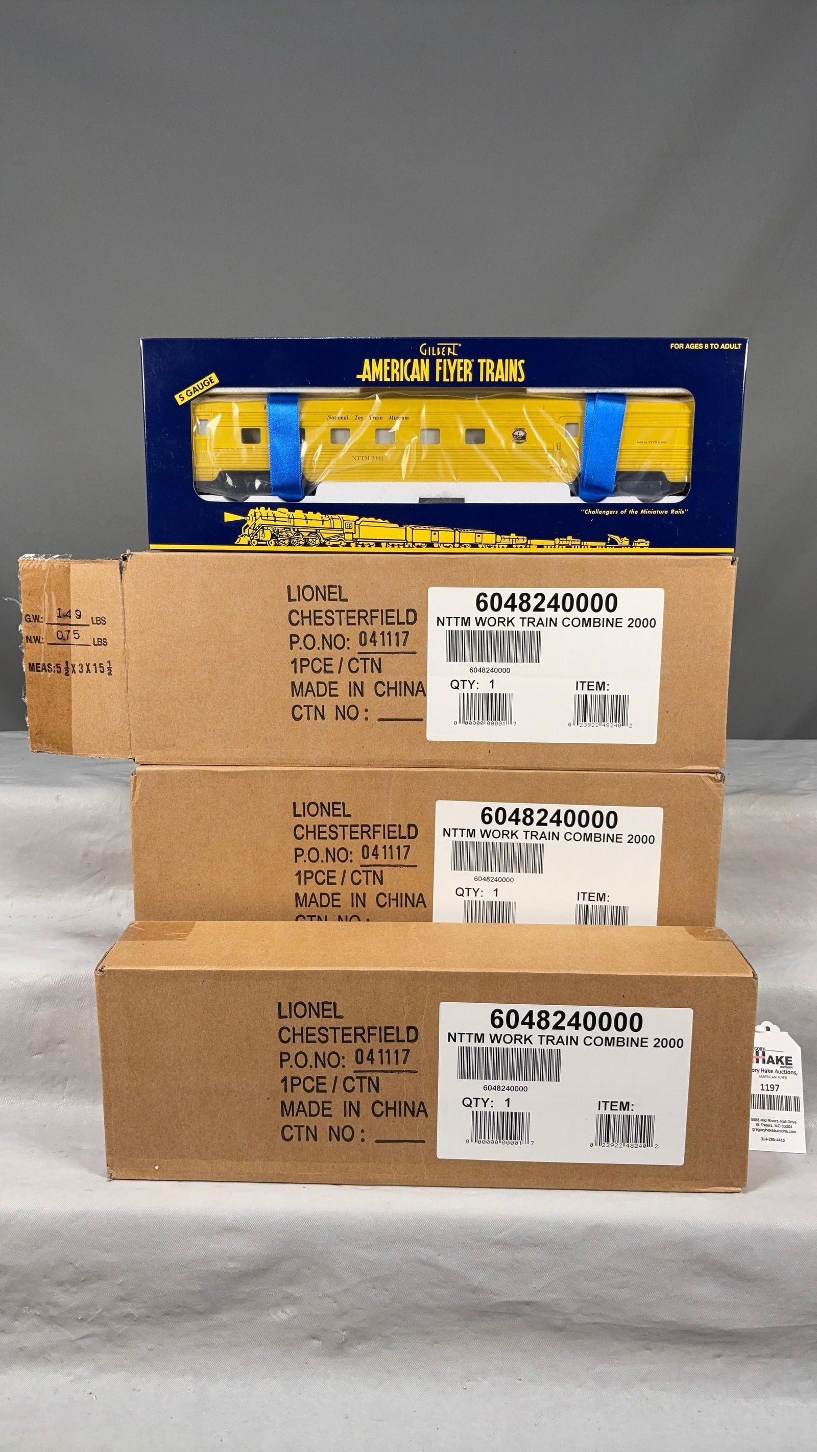 3 American Flyer LTI 48240 NTTM Work Train Combines 2000 w/ OB's - 2