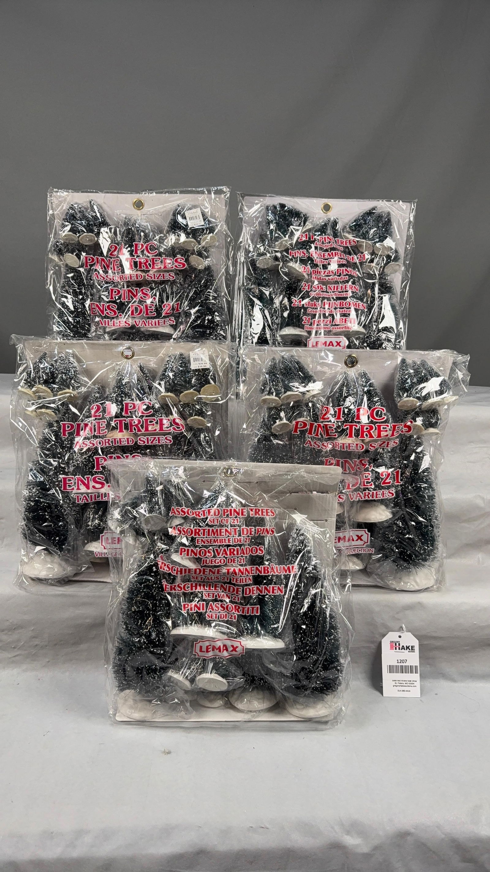 Large Box Lot of Snow Flocked Evergreen Trees Lemax Village for Layout: Large Box Lot of Snow Flocked Evergreen Trees for Layout, C8/9. See Photos for Details. From Lemax Village Collection.Size12x8x12