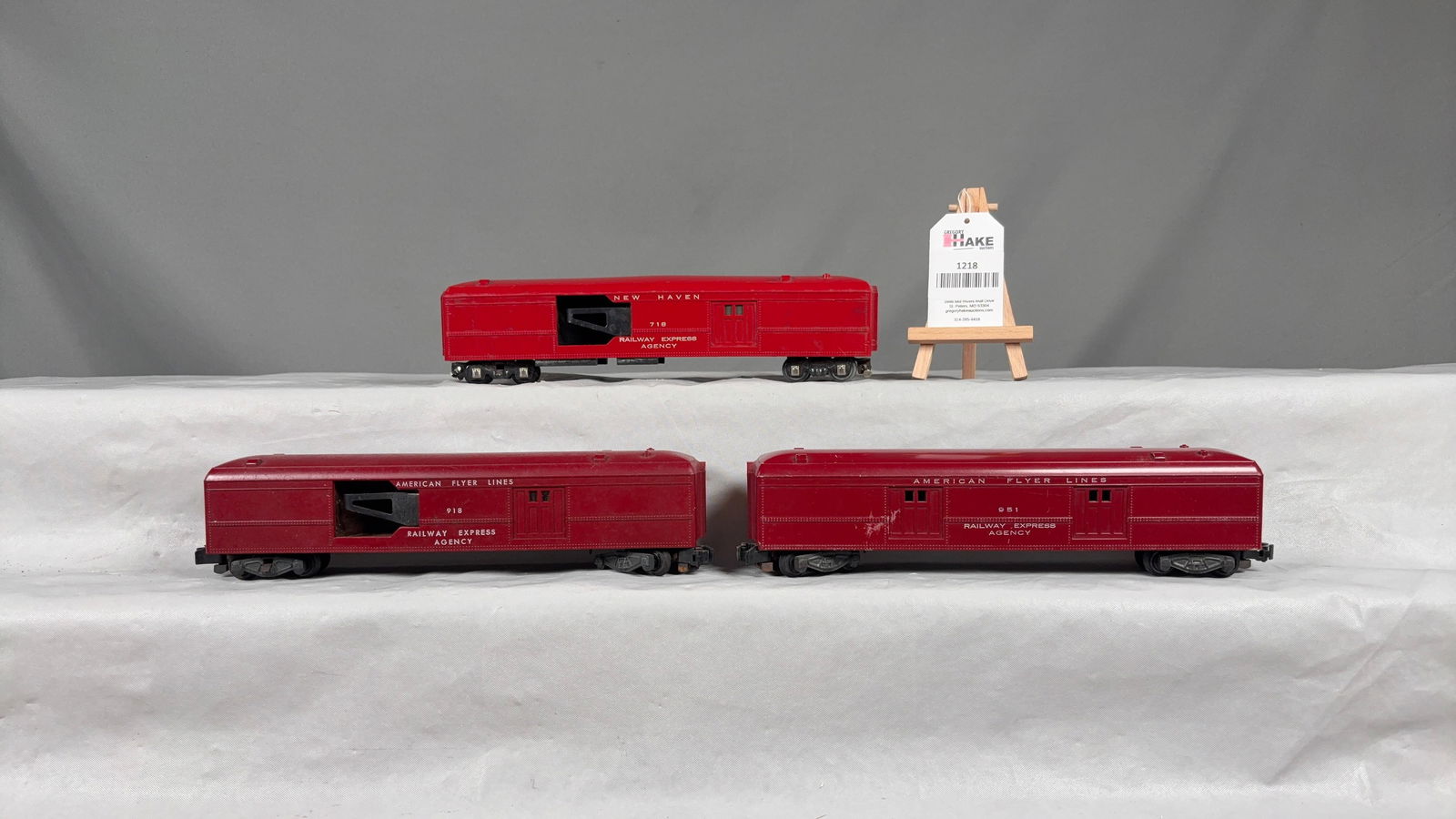 3 American Flyer REA Cars - 718, 918 and 951 - 2