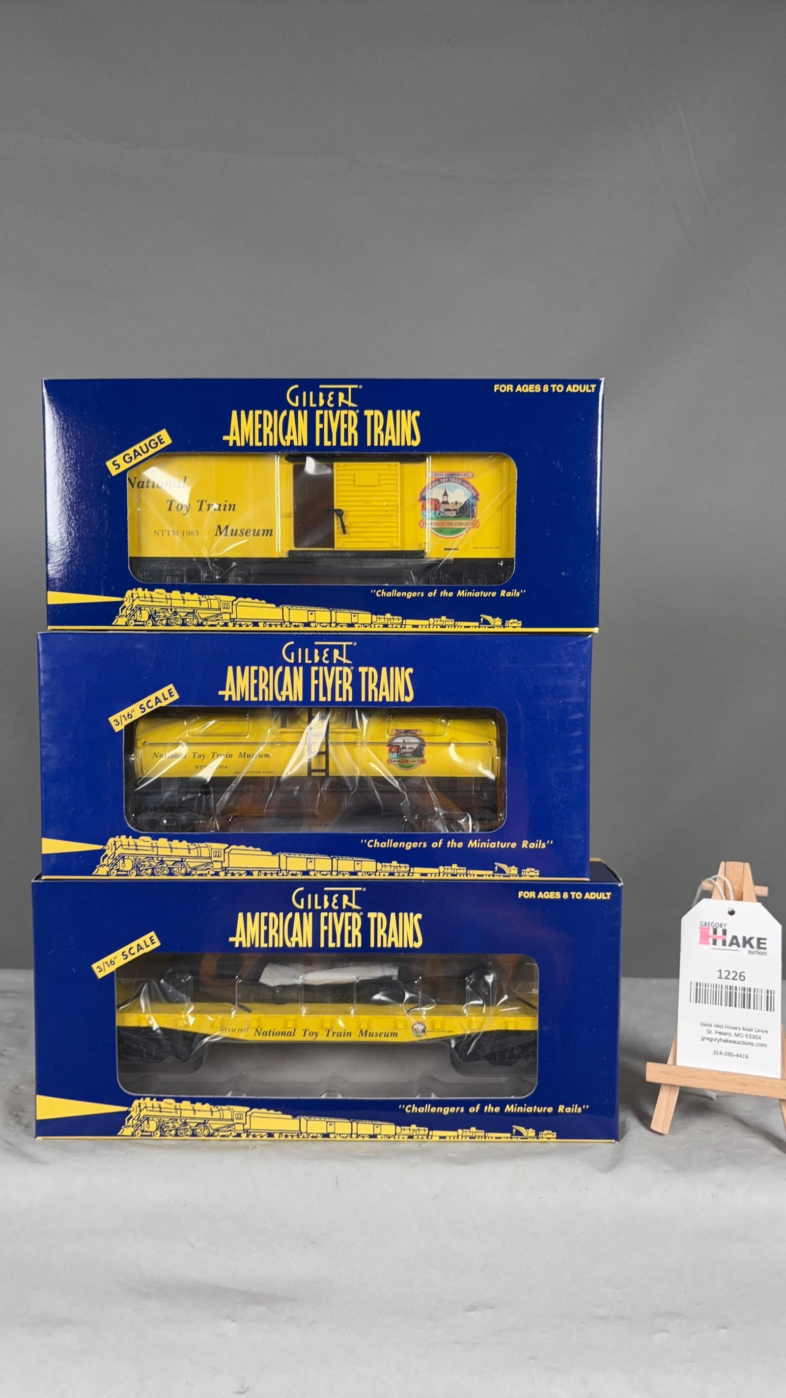 American Flyer 6-48234 Boxcar, 6-48223 Tank Car , Flat Car 6-48226 w/ OB - 2