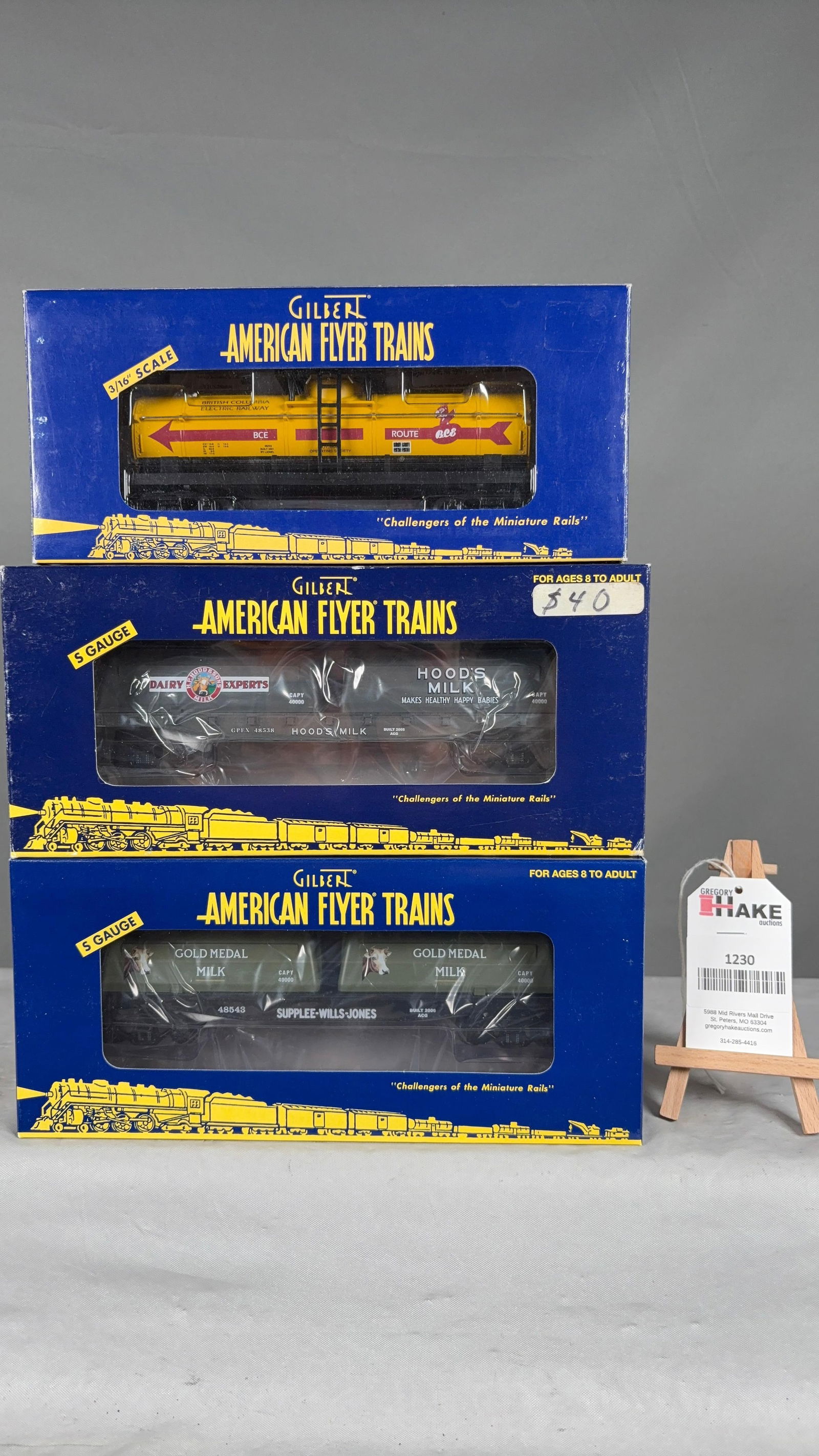 American Flyer 6-48222 Tank Car, 6-48538 Milk Car, 6-48543 Milk Car w/ OB - 2