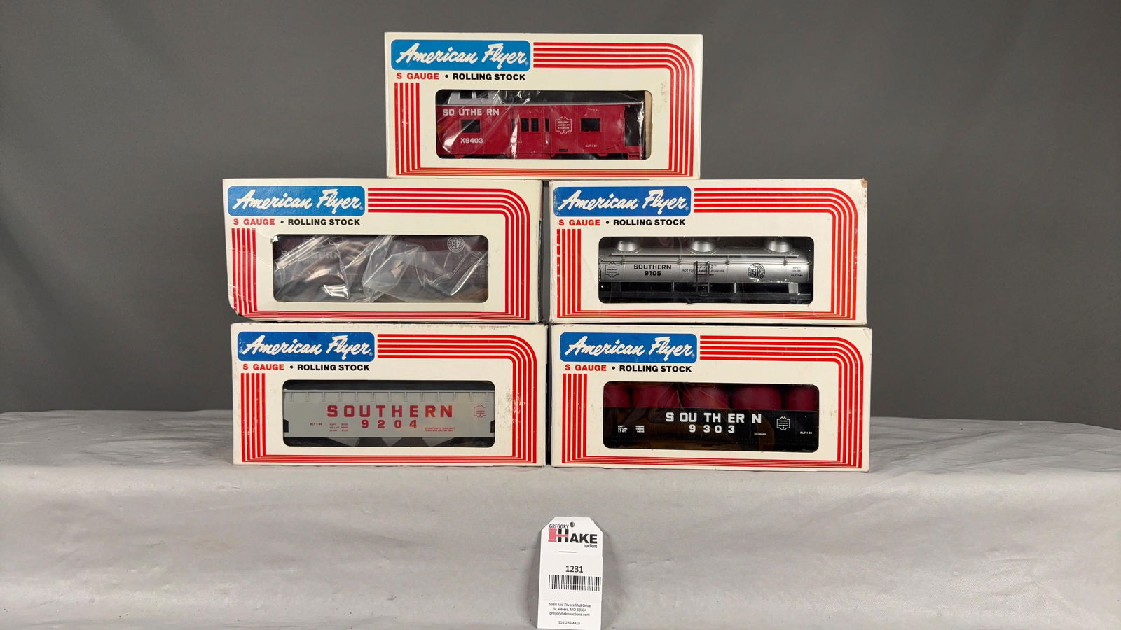 5 American Flyer MPC Southern Freight Cars w/ OB's - 2