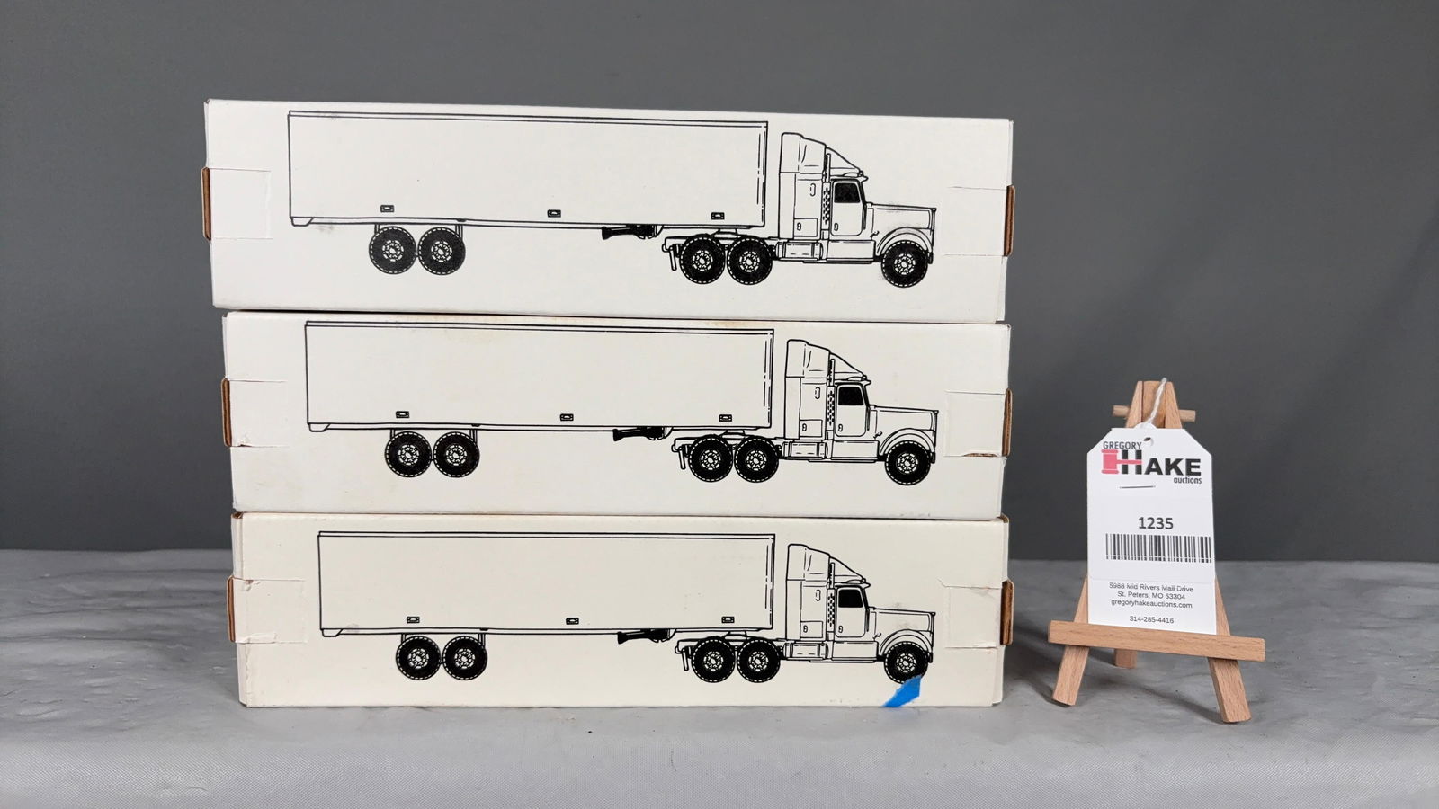 3 ERTL International Cab w/ Trailer Trucks for American Flyer 2- 2934 & 2936 w/ OB's - 2