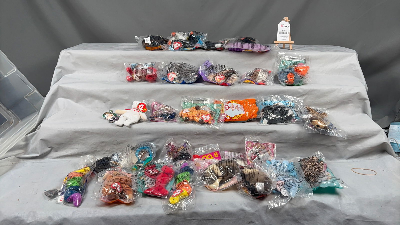 Box Lot of McDonalds Happy Meal Tops in Bags: Box Lot of McDonalds Happy Meal Tops in Bags. See photos for details.Size16x11x6