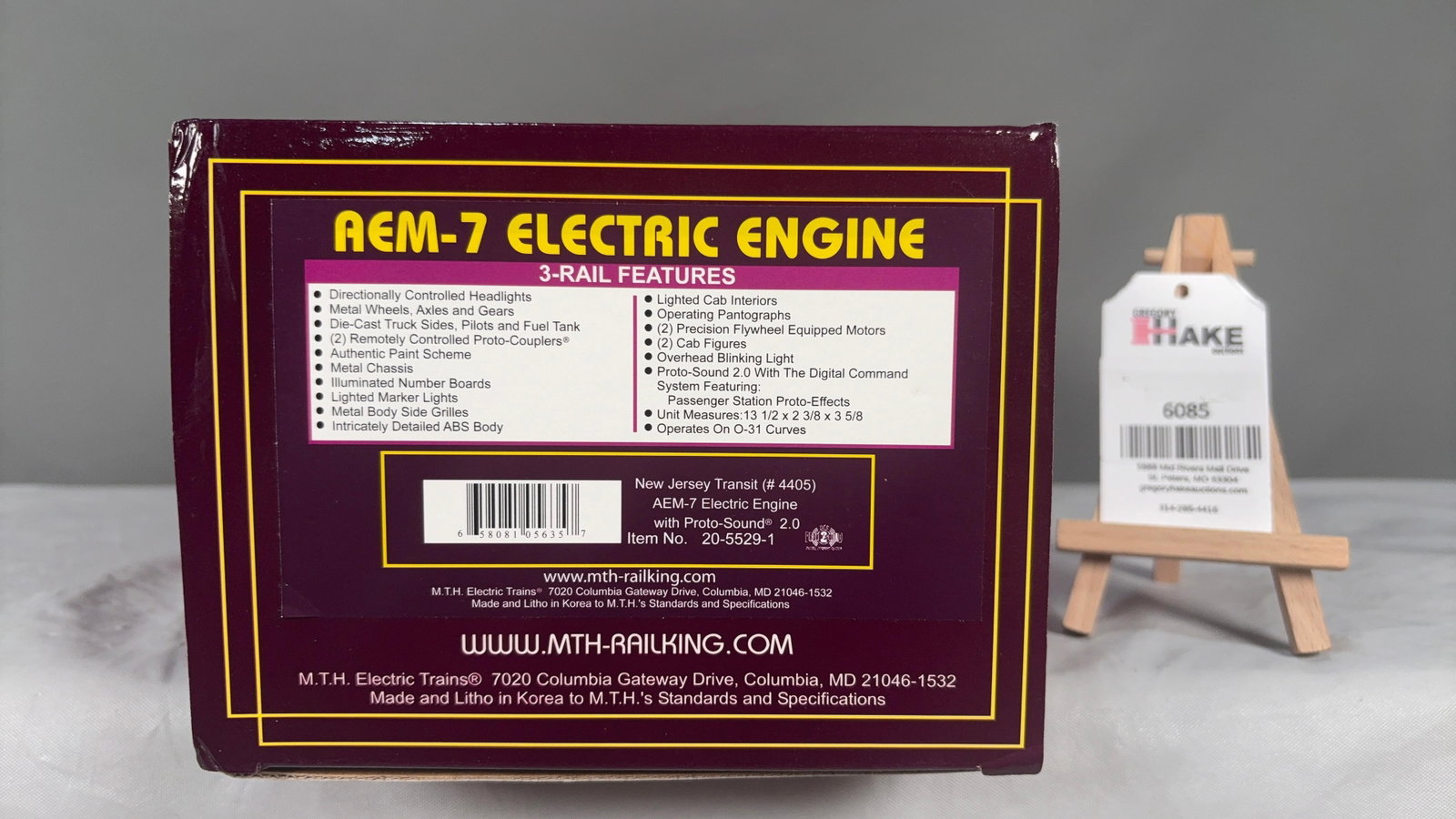 MTH New Jersey Transit (#4405) AEM-7 Electric Engine w/Proto-Sound 2.0 20-5529-1 w/OB (1 of 4)