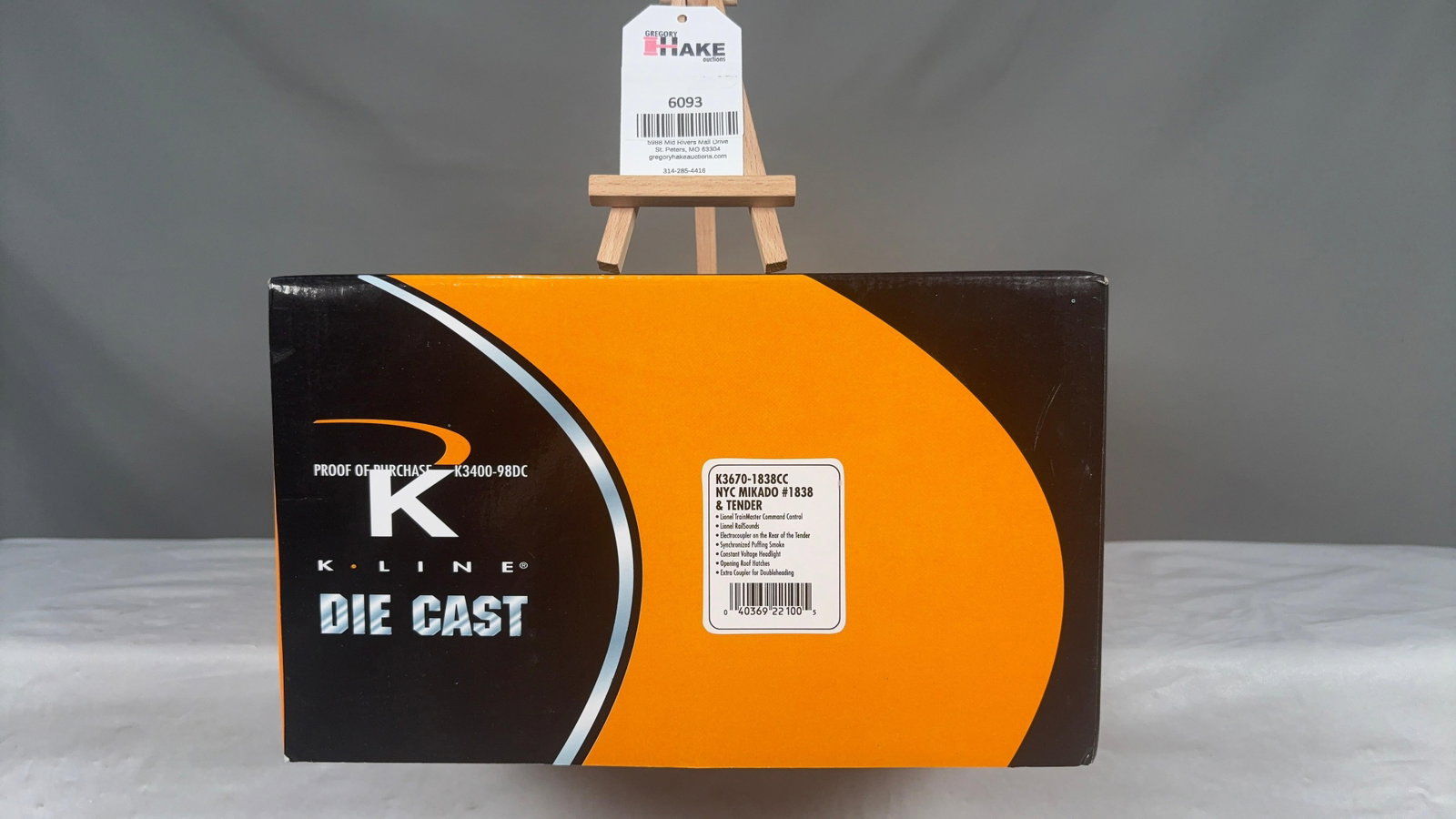 K-Line Die Cast K3670-1838CC NYC Mikado #1838 & Tender w/OB (1 of 8)