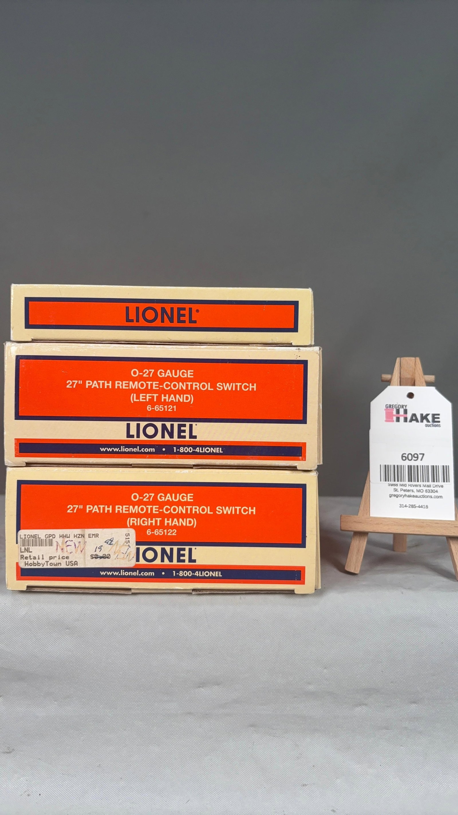 Lionel LTI Set of 2: Left Hand 65121 & Right Hand 65122 27" Path Remote Control Switches w/OB (1 of 2)