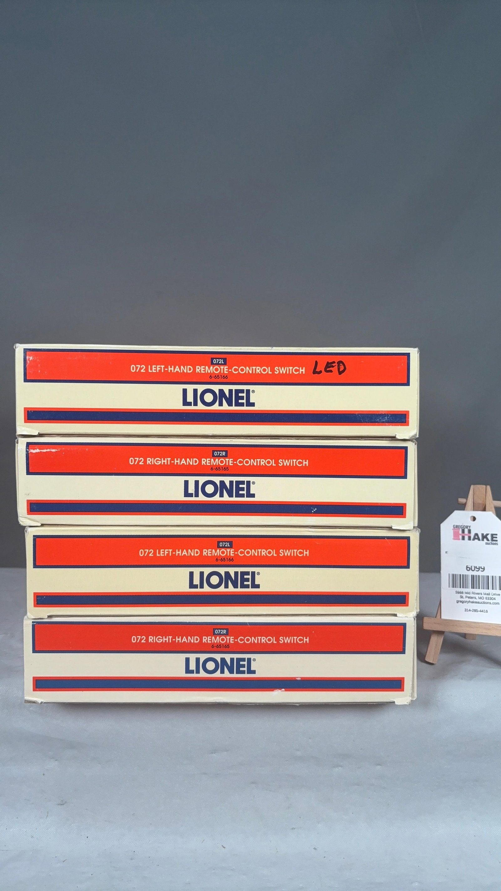 Lionel LTI Set of 4 Remote Control Switches: (2) Left Hand 65166, (2) Right Hand 65165 w/OB (1 of 2)