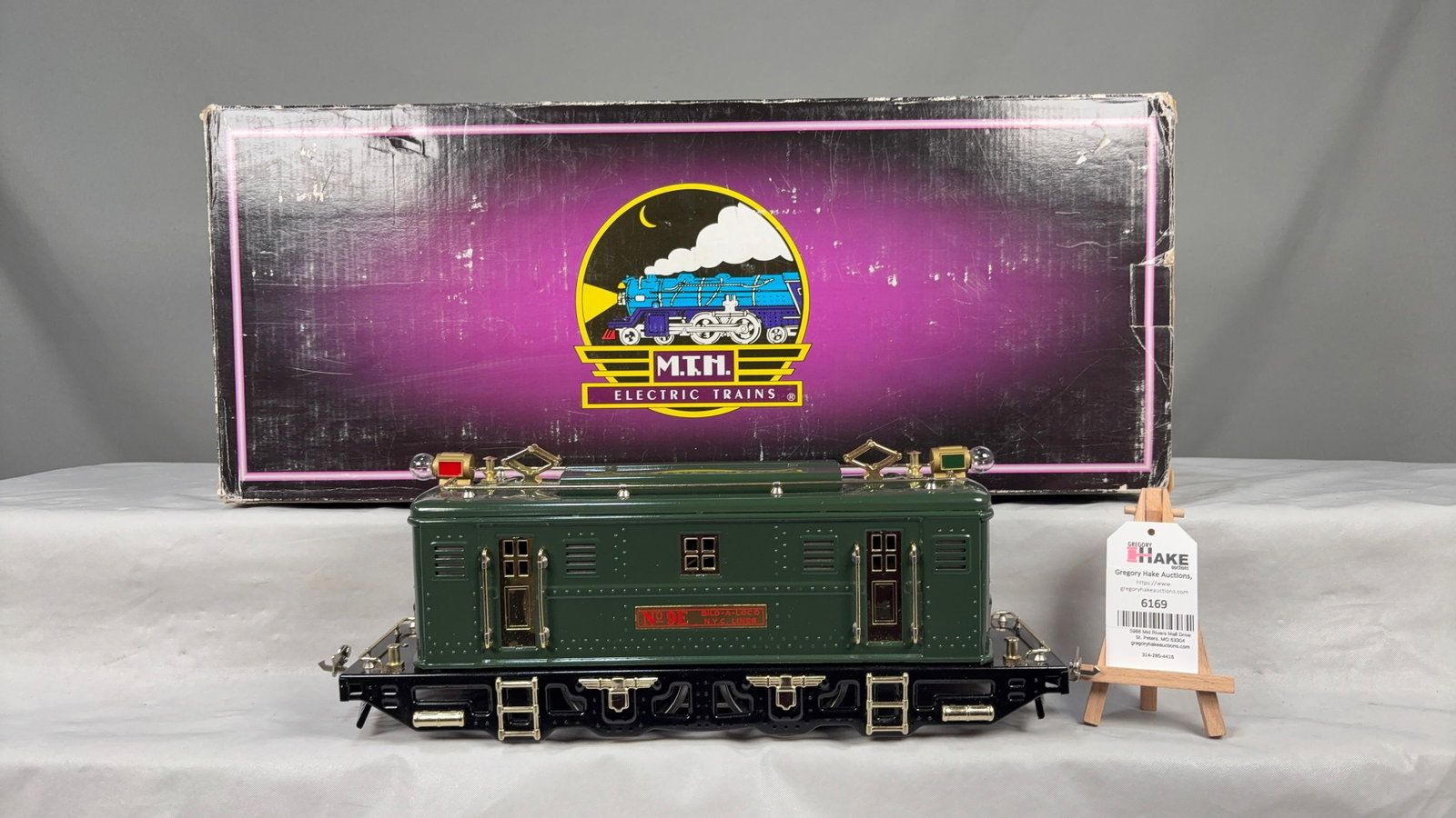 MTH Tinplate Traditions No 9E Standard Gauge Locomotive Dark Green Traditional 10-1105-0 w/OB (1 of 3)