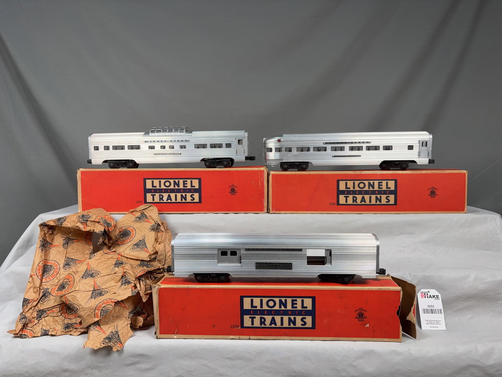 Lionel Postwar 2530, 2531, 2532 Passenger Cars w/OB (1 of 6)