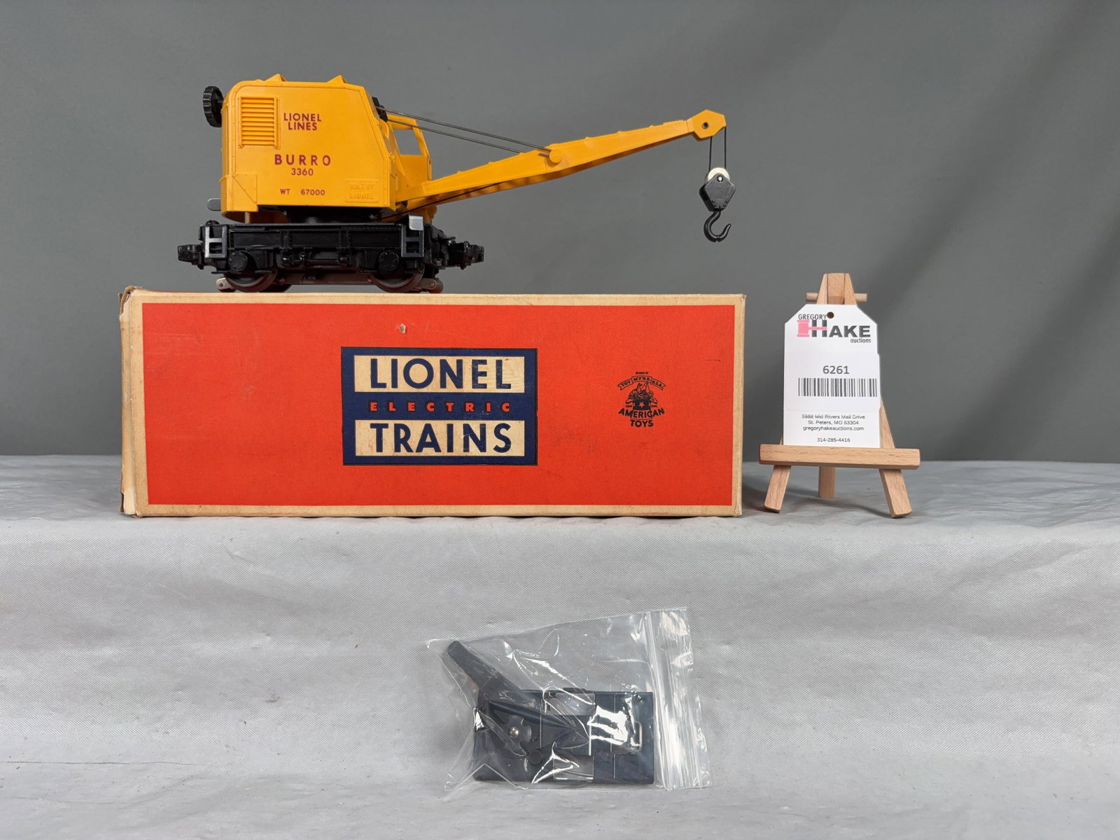 Lionel Postwar 3360 Operating Burro Crane w/ OB (1 of 6)