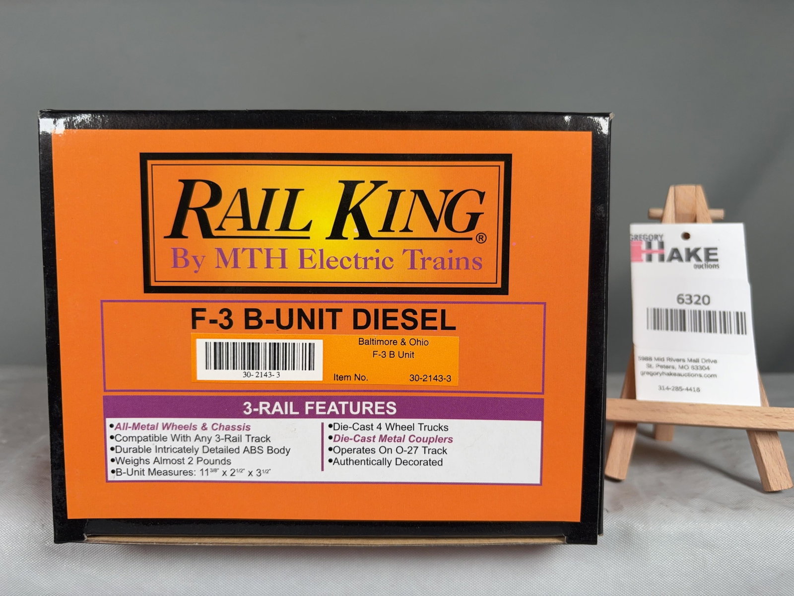 MTH Baltimore & Ohio F-3 B Unit Diesel 30-2143-3 w/OB (1 of 3)