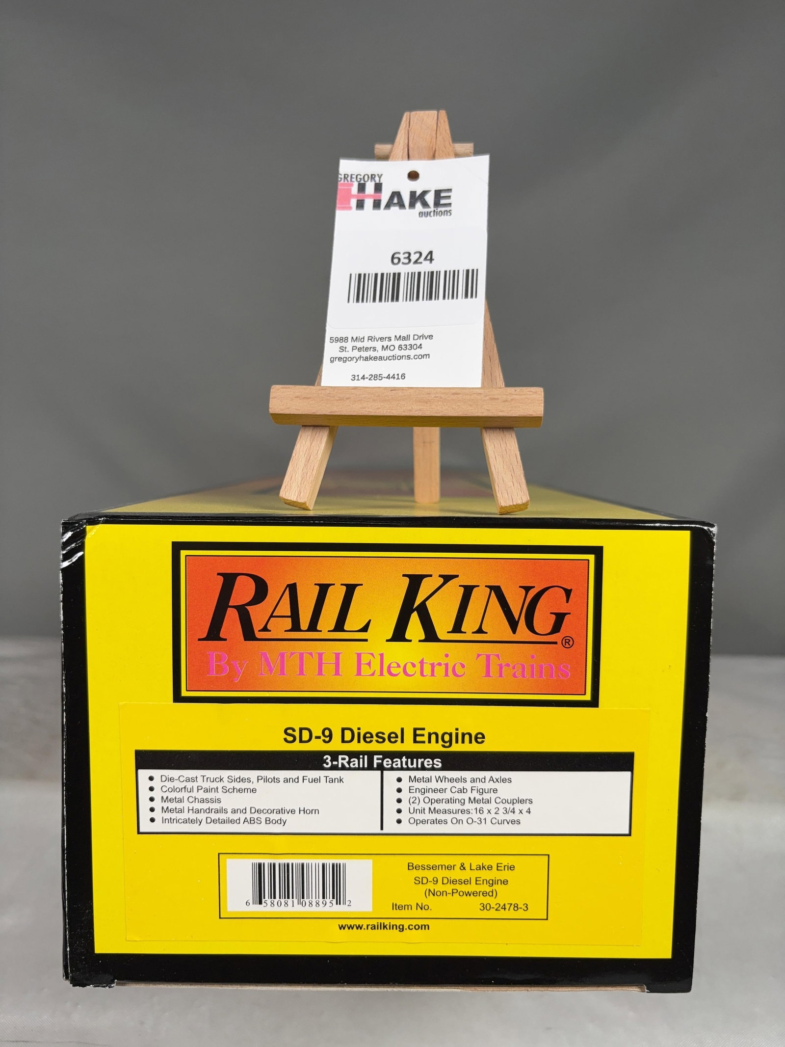 MTH Bessemer & Lake Erie SD-9 Diesel Engine (Non-Powered) 30-2478-3 w/OB (1 of 4)